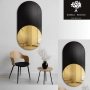 Ekskluzywne owalne lustro dekoracyjne z czarnym lacobelem - ONYX